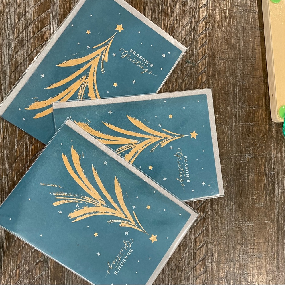 American Greetings Blue and Gold Holiday Cards